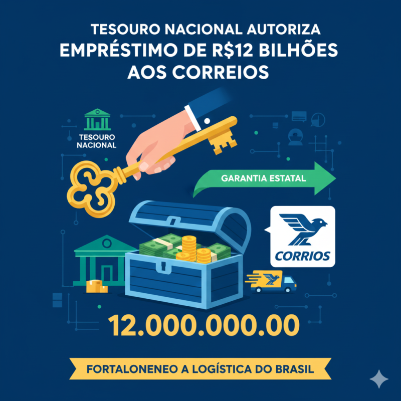 Tesouro Nacional autoriza empréstimo de R$ 12 bilhões aos Correios com garantia estatal